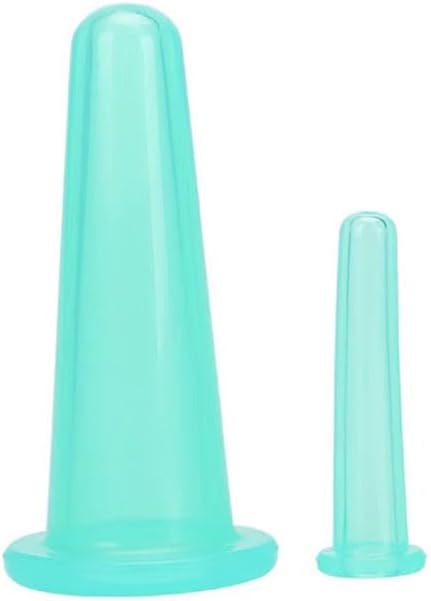 4Pcs Massage Cupping Set Silicone Mini Facial Cups Face Massager Helper Skin Care Neck Back Eyes Massaging Cup Safe to Use, Don't Worry About Burns Health Care Products, Massage Tools (Green)