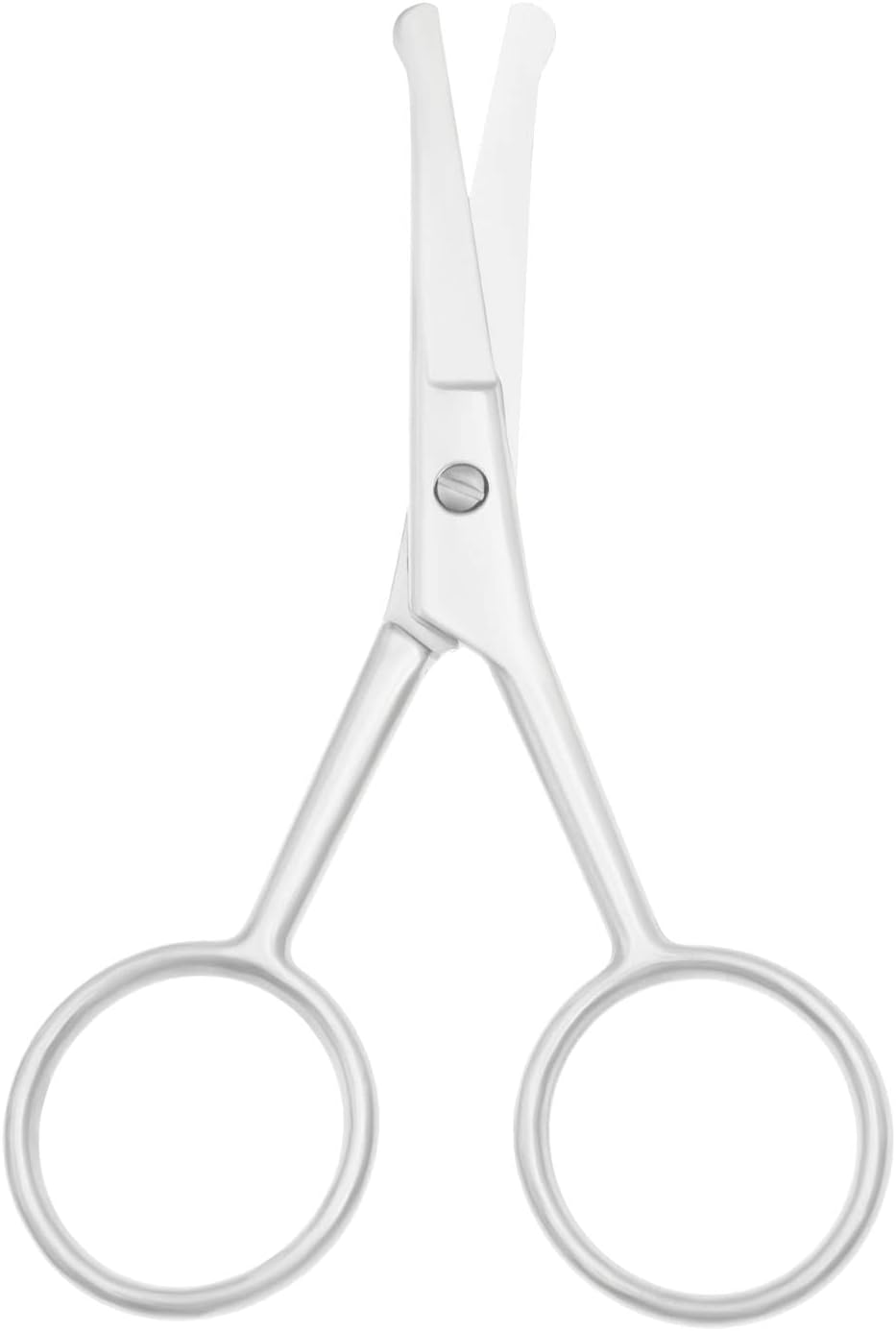 Multicolor Professional Grooming Scissors for Personal Care Facial Hair Removal and Ear Nose Eyebrow Trimming Stainless Steel Fine Straight Tip Scissors 3.9 Inch (Silver Safety Head C)
