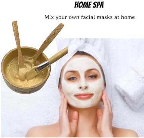 Face Mask Mixing Bowl Set Bamboo,4 Pack Diy Facial Tools For Skin Care,Facemask Mixing Tool Kit With Facial Mask Bowl,Spatula,Spoon,Brush Applicator,Facial Esthetician Supplies