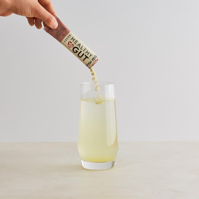 TERRA ORIGIN Healthy Gut Stick Packs, L-Glutamine, Slippery Elm, Aloe Vera, Licorice Root Extract, Gut Health, Digestive Support, Leaky Gut Repair, Immune Function, On-The-Go, 21 Ct, Berry