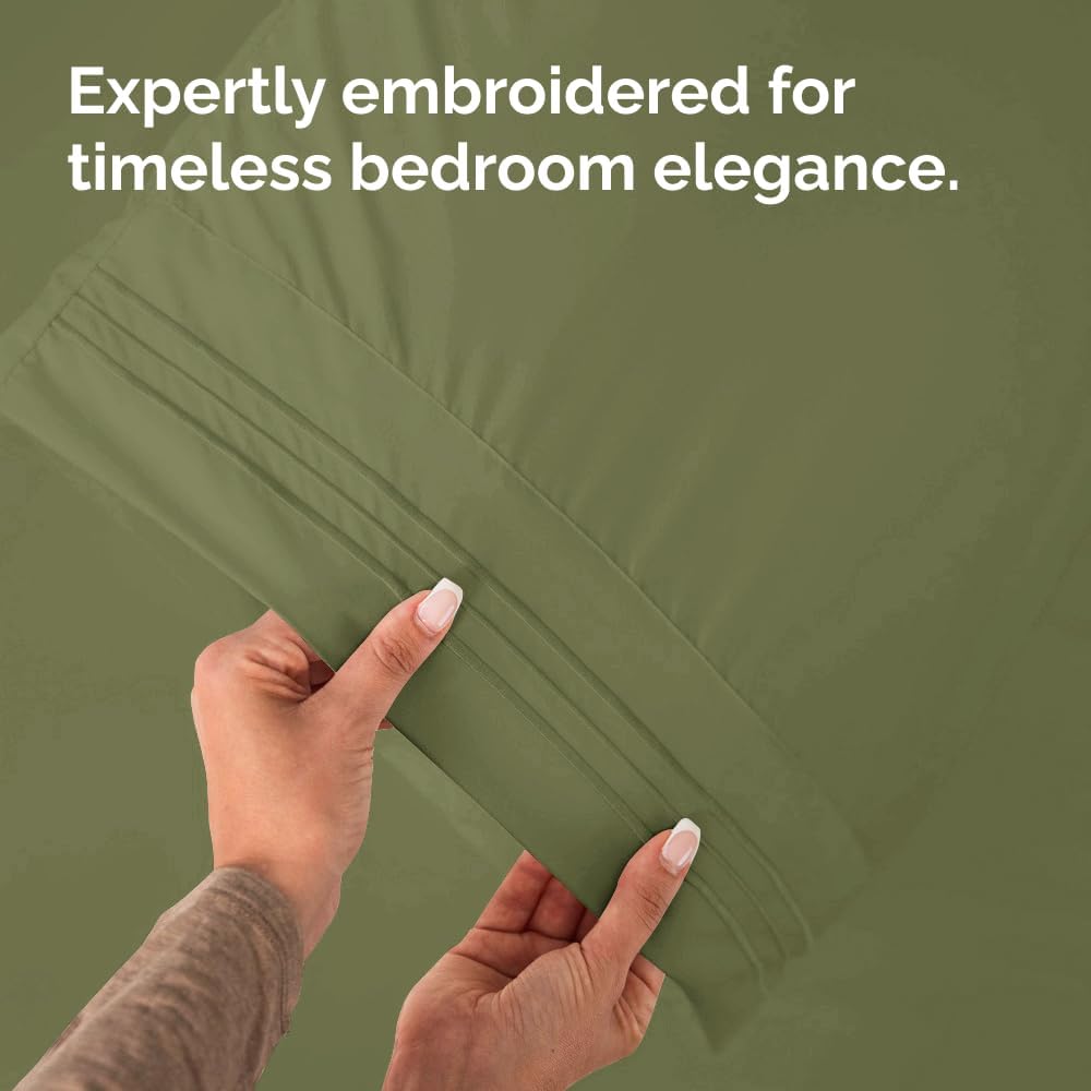 Standard Pillow Cases Set of 2 - Soft Hotel Quality Pillowcase Covers - Comfy & Wrinkle Free - Stain and Fade Resistant - Machine Washable Pillow Protectors - 2 Piece Set - Standard Size Sage Green