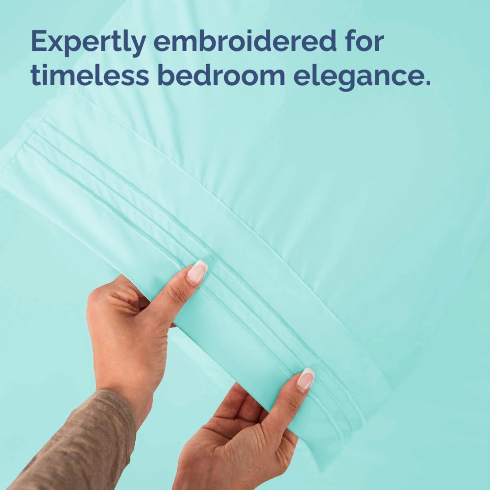 Long Pillowcases - Body Pillow Cover - Long Pillow Insert for Sleeping, Side Sleepers - Soft & Breathable Body Pillow Case with Envelope Enclosure - Comfy and Machine Washable - 20" x 54" (Spa Blue)