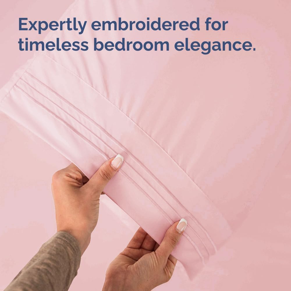 Queen Pillow Cases Set of 2 - Ultra Soft Hotel Quality Pillowcase Covers - Comfy, Cozy & Wrinkle Free - Shrinkage, Stain & Fade Resistant - Machine Washable Pillow Protectors - 2 Piece Set - Baby Pink