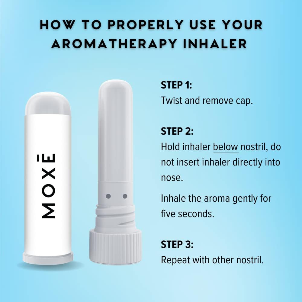MOXE Frost - Energizing Aromatherapy Nasal Inhaler - Alleviate Headaches, Boost Focus & Energy - Cooling Sinus Blaster - Includes Peppermint, Eucalyptus, & Wintergreen Essential Oils - USA (1-Pack)