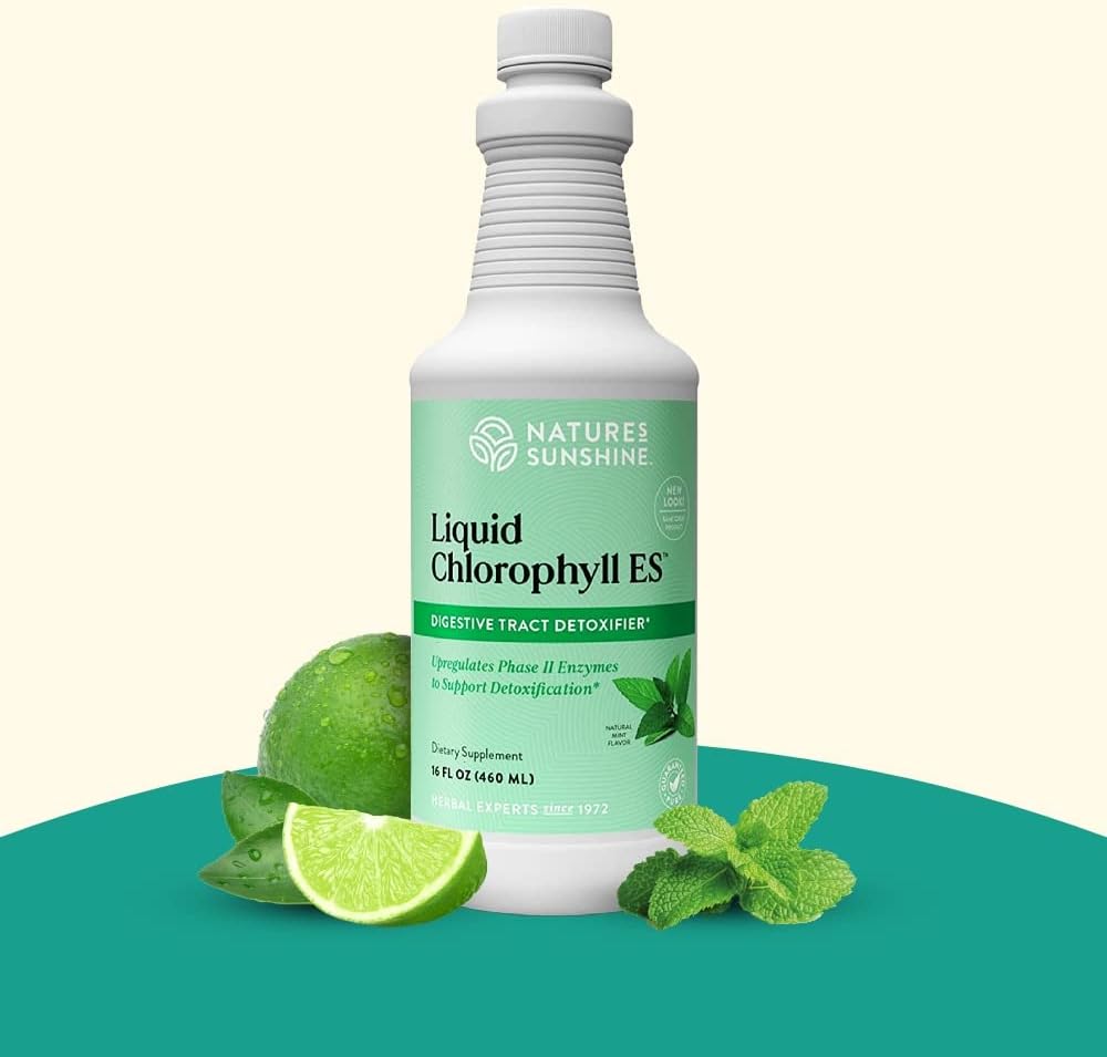 Nature's Sunshine Liquid Chlorophyll - Immunity Support, Detox & Cleanse, Chlorophyll Liquid Drops with Spearmint Oil, and Internal Deodorant (Original, 32 Fl Oz)