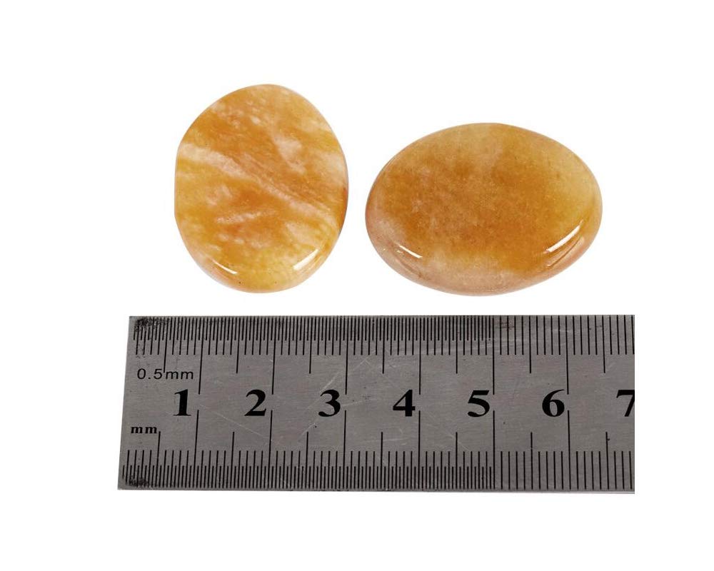 7 Pieces Natural Massage Stones Set for Professional or Home Spa, Smooth and Natural Massage Stones (Yellow Jade)