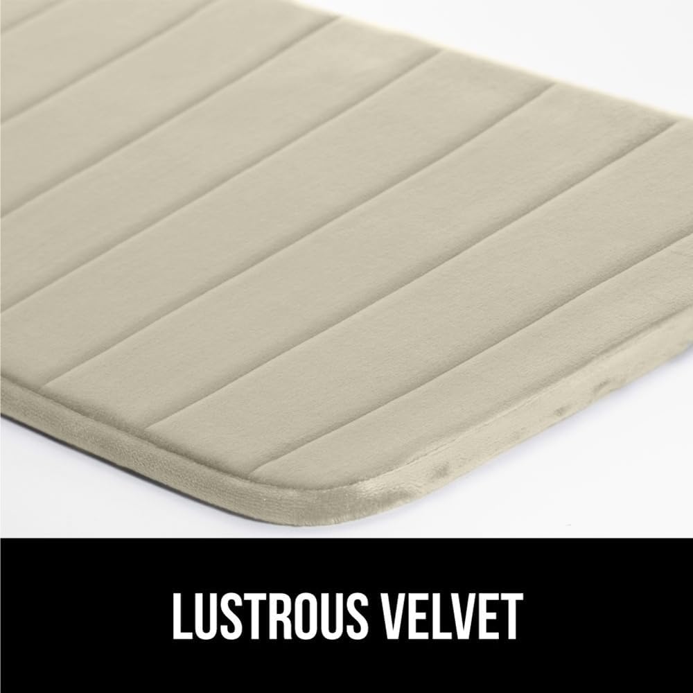 GORILLA GRIP Memory Foam Bath Mat, Soft Absorbent US Designed Bathroom Rug, Gripping Dots Machine Washable Bathmat, Cushioned Floor Mats, Shower Sink Rugs Room Décor Accessories, 36x24 Champagne