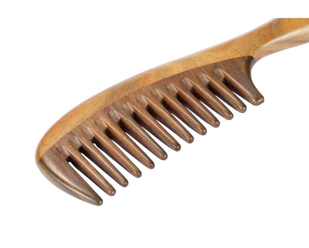 Louise Maelys Hair Comb Wooden Wide Tooth Combs for Curly Hair Detangling Sandalwood
