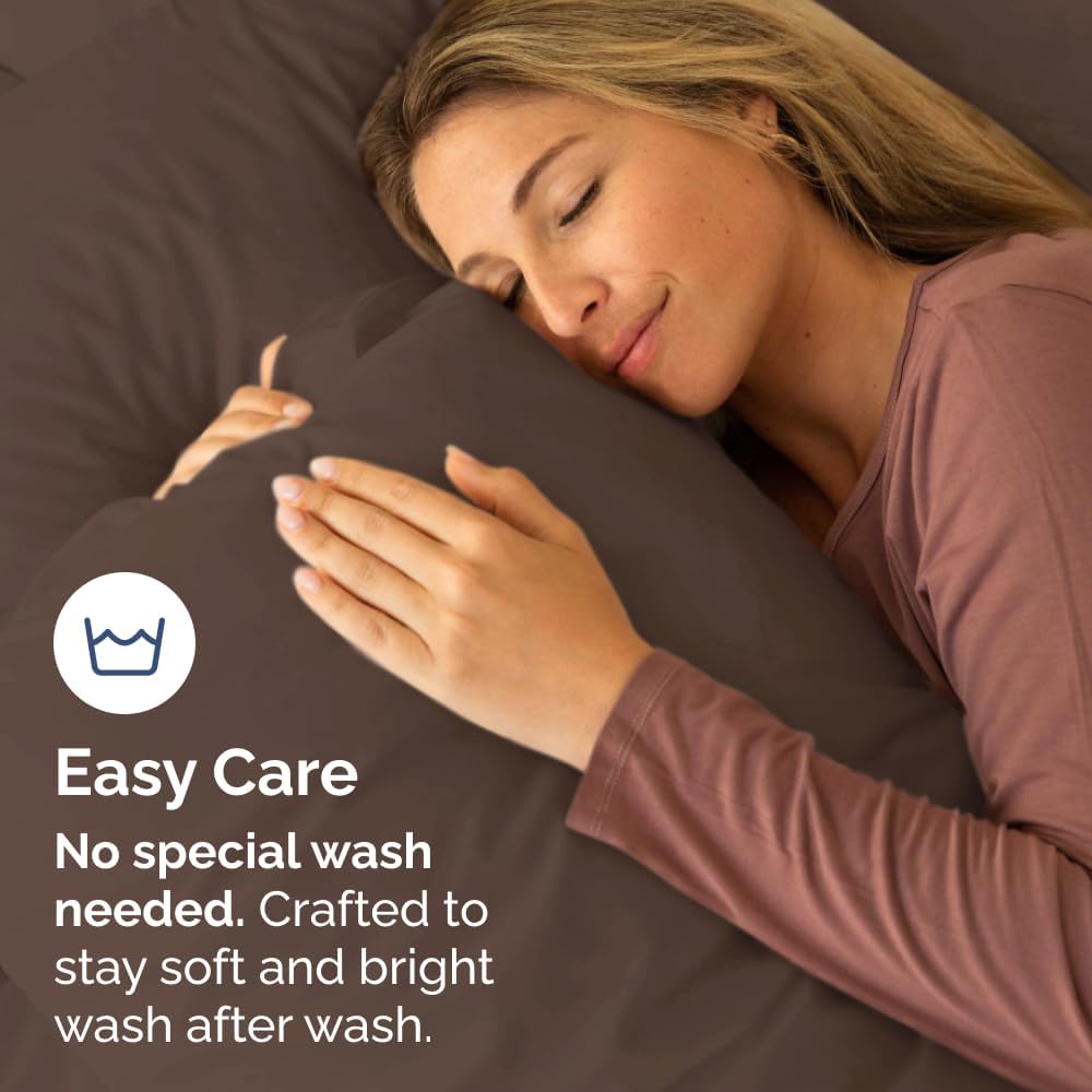 King Pillow Cases Set of 6 - Ultra Soft Hotel Quality Pillowcase Covers - Comfy & Wrinkle Free - Shrink, Stain and Fade Resistant - Easy-Care, Machine Washable Pillow Protectors - 6 Piece Set - Brown