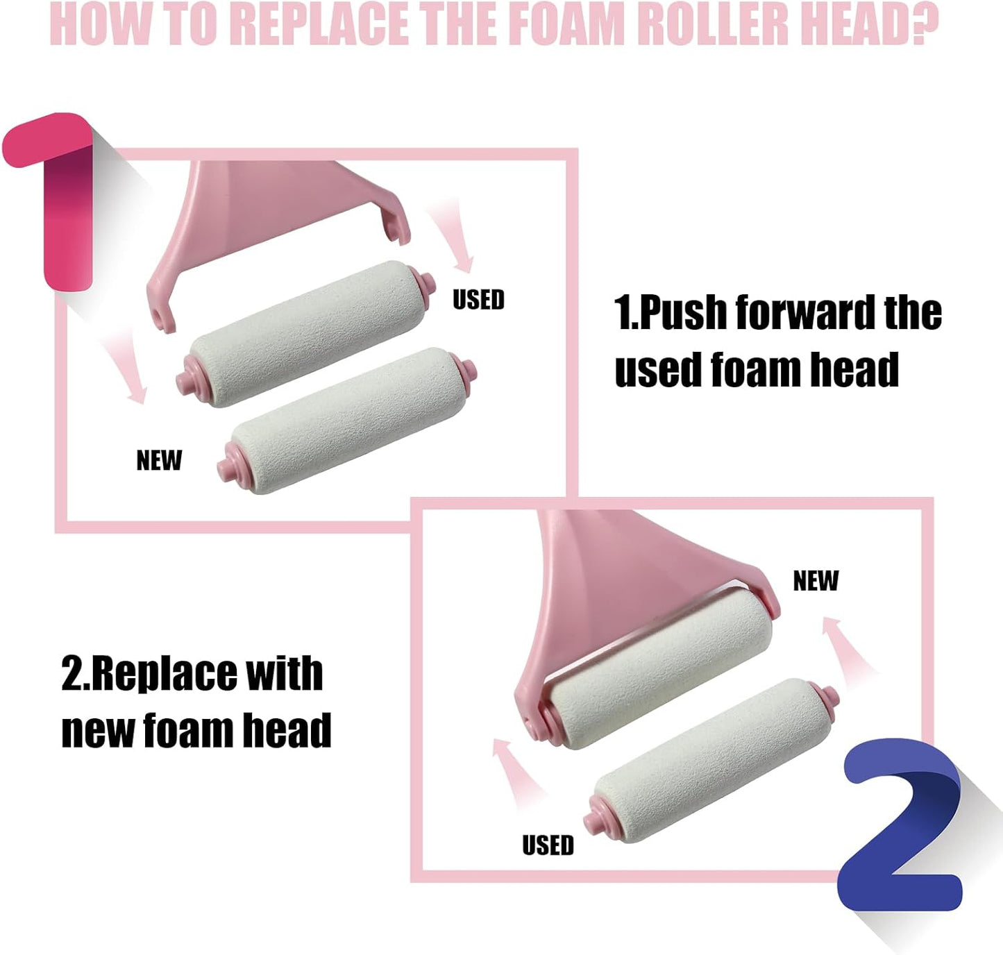 EASACE Lotion Applicator for Back,Portable 21inch Lotion Applicator with Long Handle,Extension Back Applicator Lotion with 3 Replacement Roller for Back self(Pink)