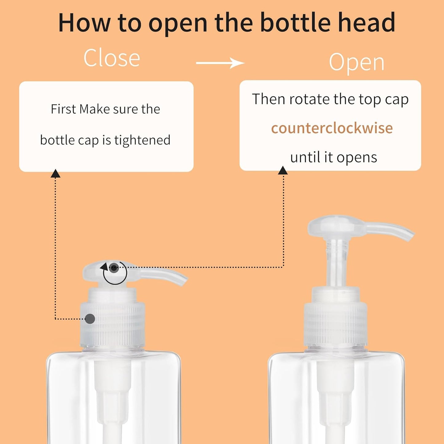 250ml (8.5oz) Pump Bottle Dispenser Jansburg 2 Pack Refillable Square Plastic Lotion Dispenser Empty Lotion Pump Bottle for Essential Oil Soap Lotion Shampoo Bathroom Travel Clear