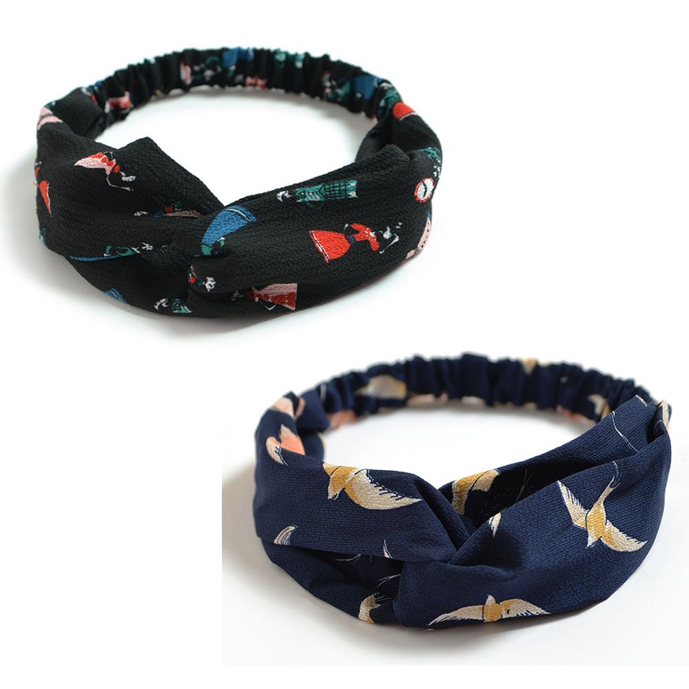 DRESHOW 10 Pack Boho Headbands for Women Girls Criss Cross Elastic Hair Bands Yoga Flower Headwraps Accessories