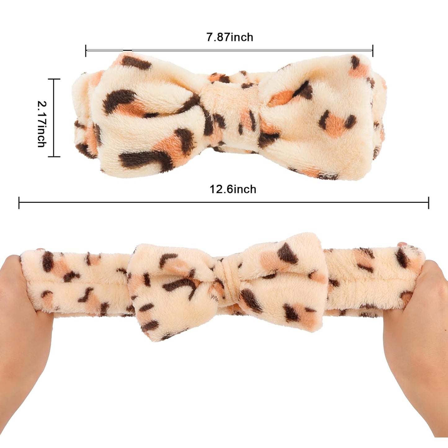 CIEHER Spa Headbands for Bachelorette Party Favors, 8 Pcs Leopard Print Spa Headbands for Bride & Bridesmaid, Bachelorette Gifts for Bride's Skincare & Makeup