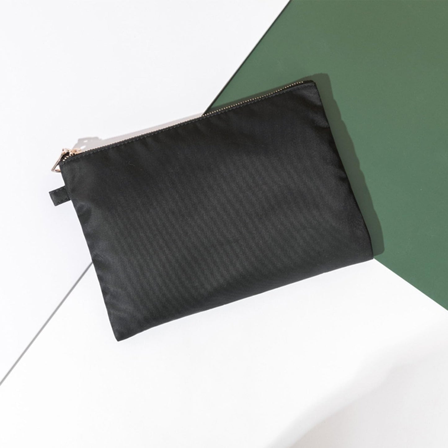 Zipper Pouch Storage Bag Simple and Stylish Women's Cosmetic and Travel Bag (Black-nylon-3)