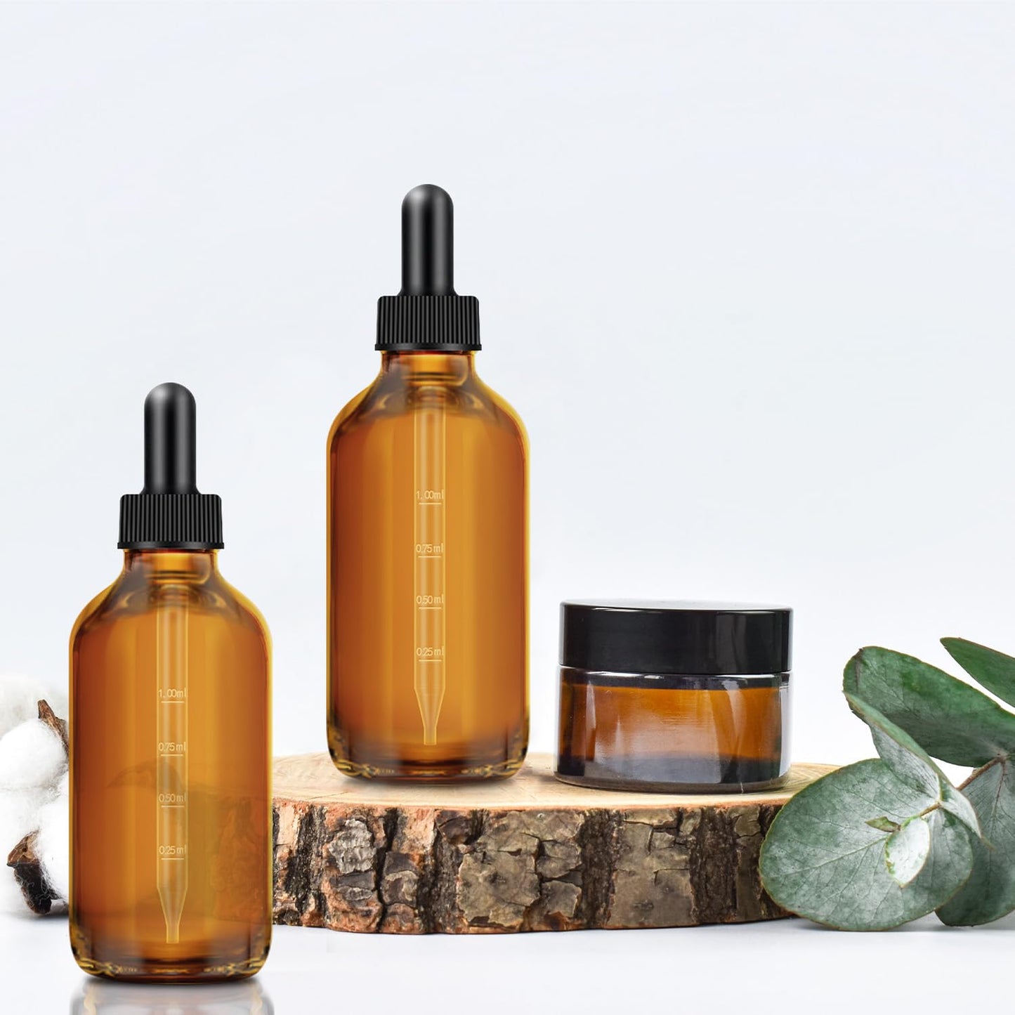 Bumobum Dropper Bottle 4 oz, 12 pack Amber Glass Eye Dropper Bottles for Essential Oils with Labels and Funnel, 120 ml Tincture Bottle with Plastic Measured Dropper