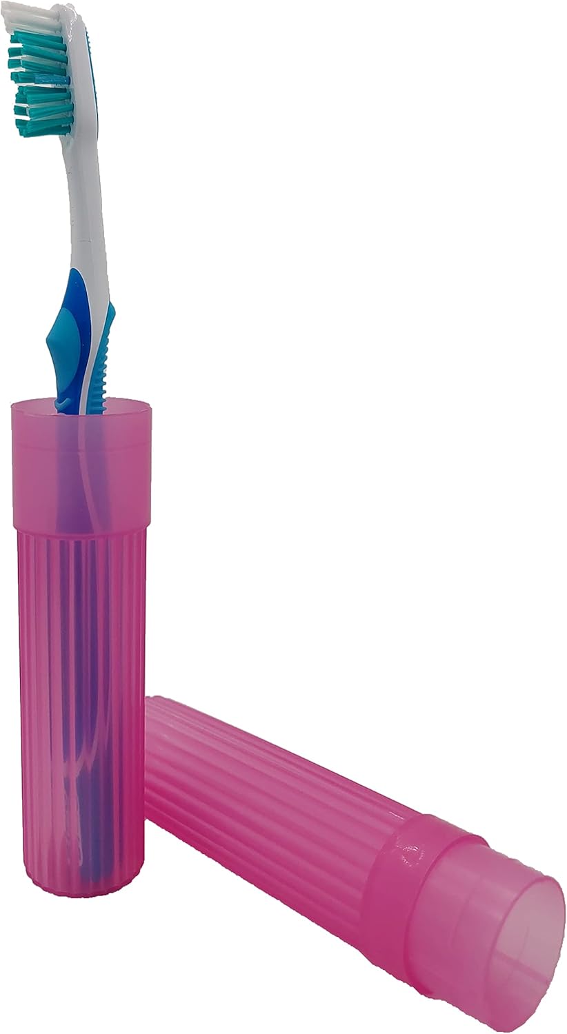 Toothbrush Holder (Pink) - Made in The USA. W/Ventilation Holes.