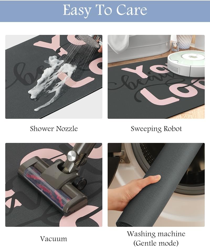 MontVoo-Bath Mat-Bathroom Mat Rug Non Slip Super Absorbent Stain Resistant Quick Dry Thin Bathroom Rug-Bath Mats for Bathroom Floor Bathtub Vanity-24 x35 Pink