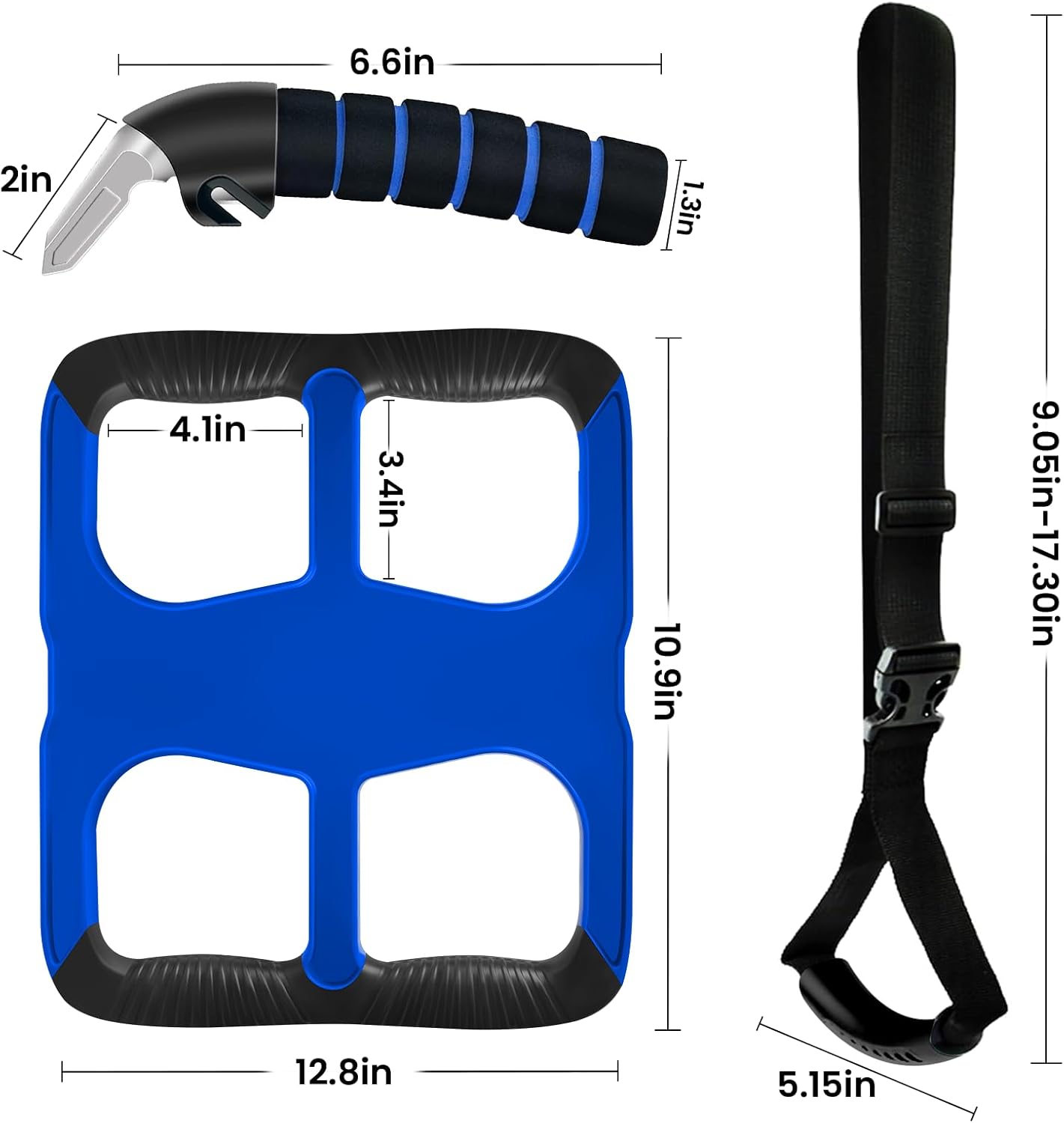 3pc Elderly Mobility Independence Assist Kit: Portable Lift Standing Aid, Car Door Assist Handle for Elderly & Adjustable Handrail Strap for Seniors, Disabled, Handicap & Pregnant to Convenient Travel