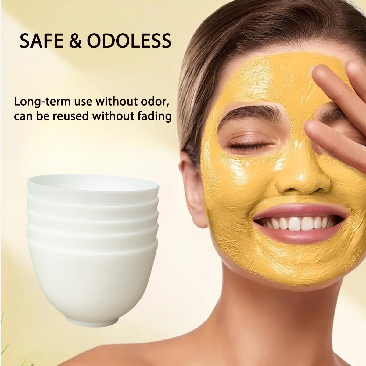 10 Pack Silicone Face Mask Mixing Bowls - Microwave & Freezer Safe, Non-Stick Esthetician Bowls for DIY Skincare, Clay Masks, Hair Color, 3.3-inch Esthetician Supplies(White)