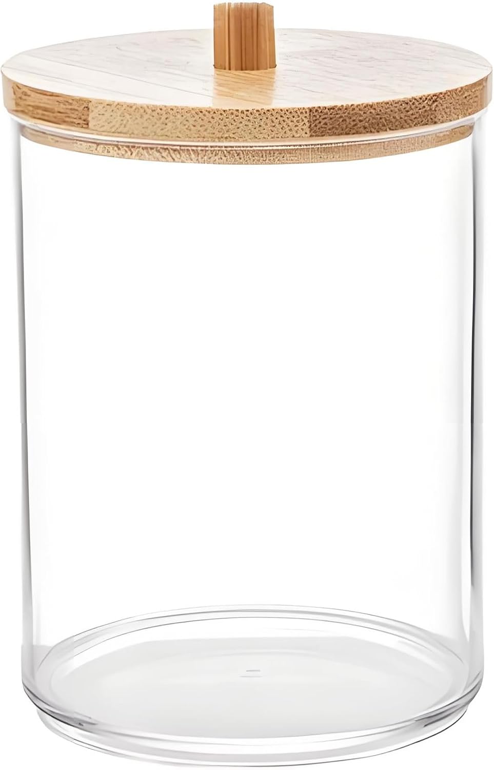 AXX Qtip Dispenser Apothecary Jars Bathroom - Qtip Holder Storage Canister Clear Plastic Jar for Cotton Swab,Q-Tips,Cotton Rounds (D#Cylinder 3Pcs)