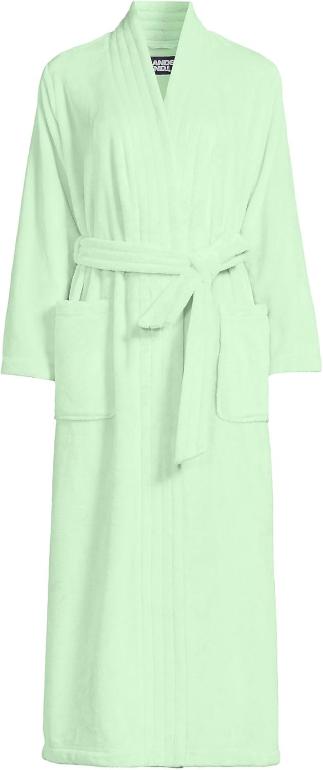 Lands' End Women's Cozy Plush Long Wrap Robe