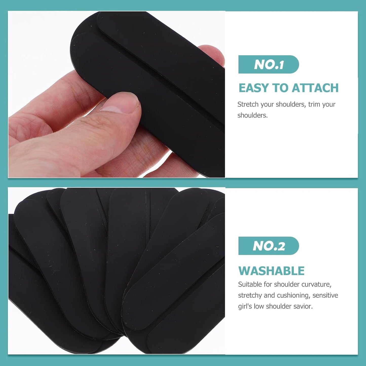 SUPVOX Bra Strap Cushions Shoulder Pain Relief Protectors Pads Silicone Breathable for Lady Non Slip 6PCS Black