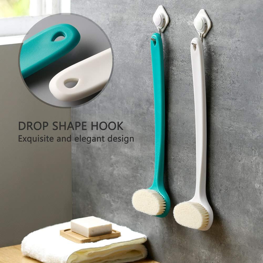 Upgraded Bath Body Brush with Comfy Bristles Long Handle Gentle Exfoliation Improve Skin's Health and Beauty Bath Shower Wet or Dry Brushing Body Brush (14 inch, Green)