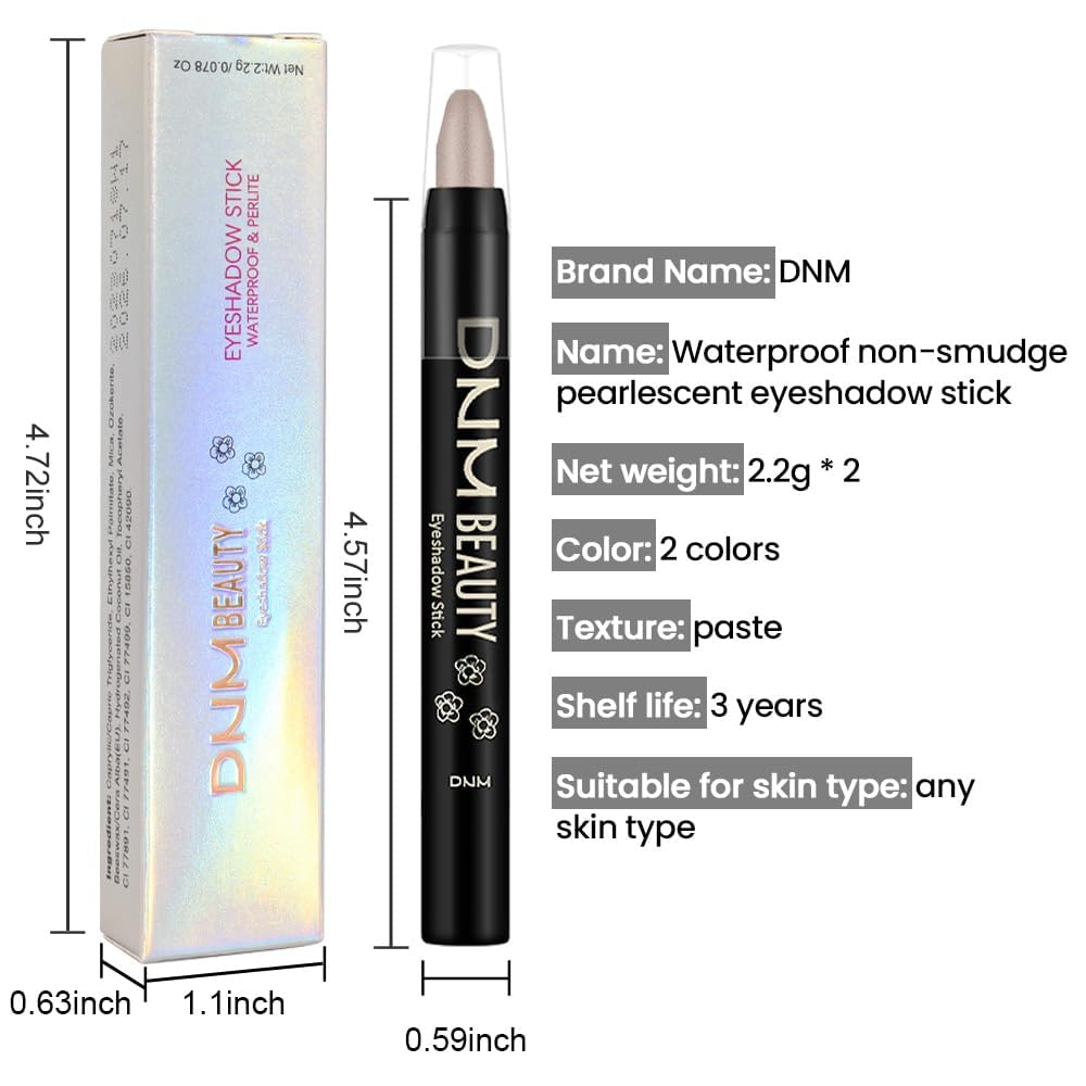 evpct 2Pcs Cream Eyeshadow Sticks Set for Eyes Waterproof, Cocoa Shimmer Matte Eye shadow Stick Pencil Pen Bulk sombras en crema para ojos 21+21