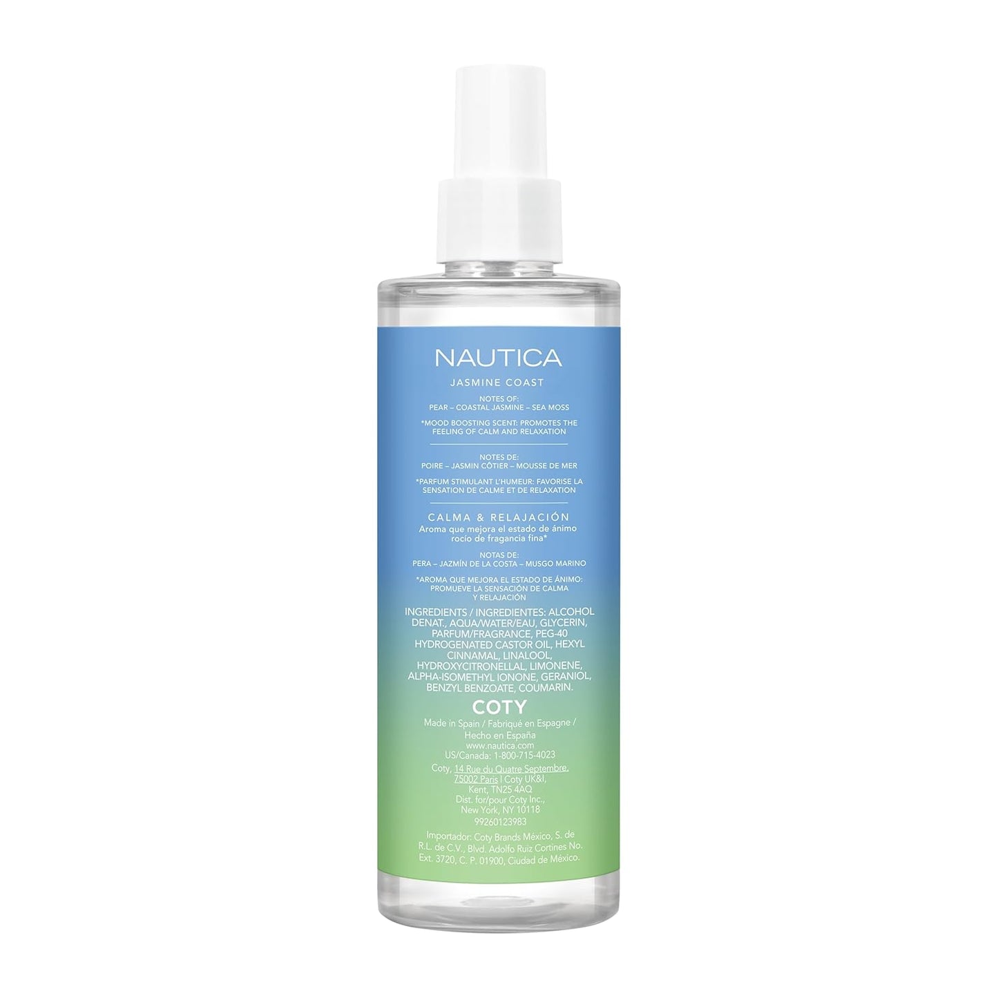 Nautica for Her Jasmine Coast Body Mist, 8.4 Fl Oz (Pack of 1), Notes of Pear, Jasmine, and Musk, Women's Fragrance, Long Lasting, Mood-Boosting Fragrance, Vegan Formula