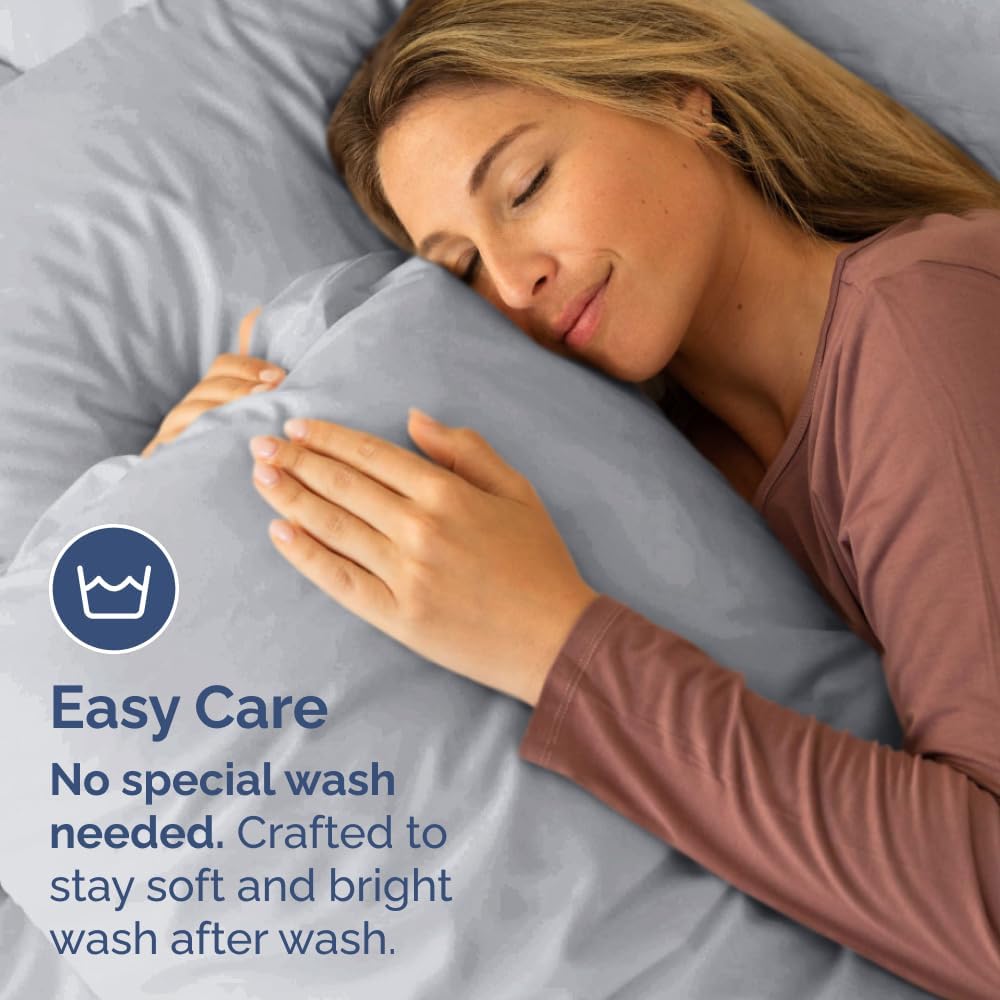 King Pillow Cases Set of 10 - Ultra Soft Hotel Quality Pillowcase Covers - Comfy. Cozy & Wrinkle Free - Shrink, Stain and Fade Resistant - Machine Washable Pillow Protectors - 10 Pcs Set - Steel Blue