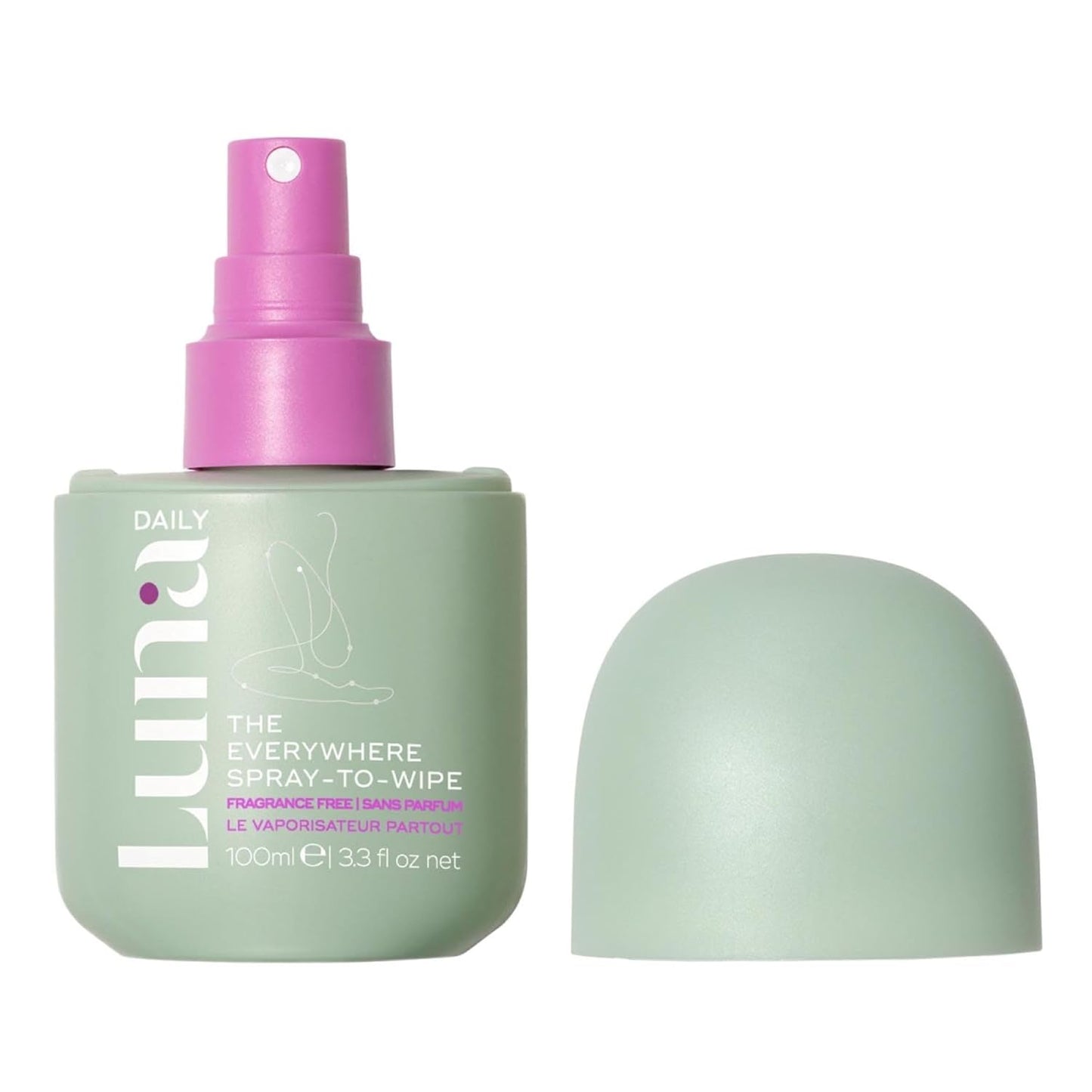 Luna Daily Body Cleansing Spray | Fragrance-Free Feminine & Body Mist | Unscented, Hydrating & Gentle | For Intimate Areas, Underarms & Travel | pH-Balanced Personal Care Essential, 100ml