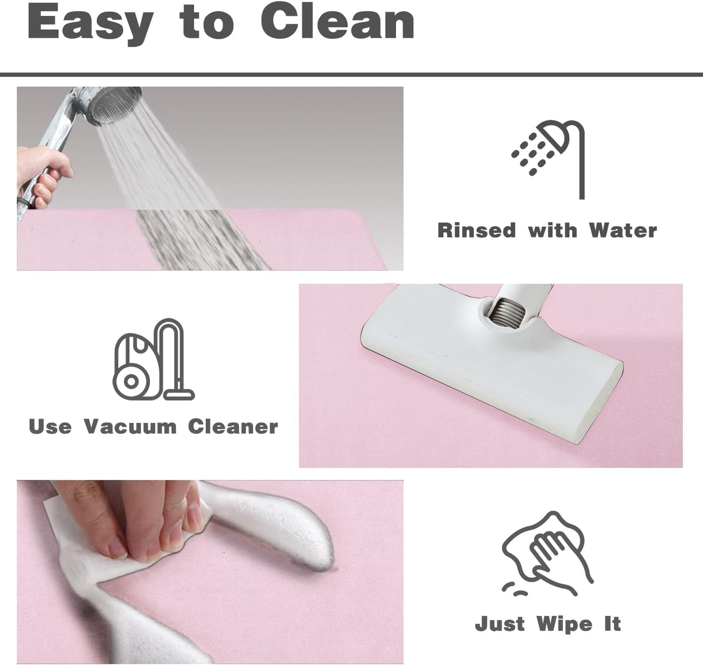 Bath Mat, Bathroom Rugs Non Slip Washable Thin Absorbent Quick Dry Bath Mat Fits Under Door Bathroom Floor Mat Perfect for Bath, Shower, or Sink 20"x48" Pink