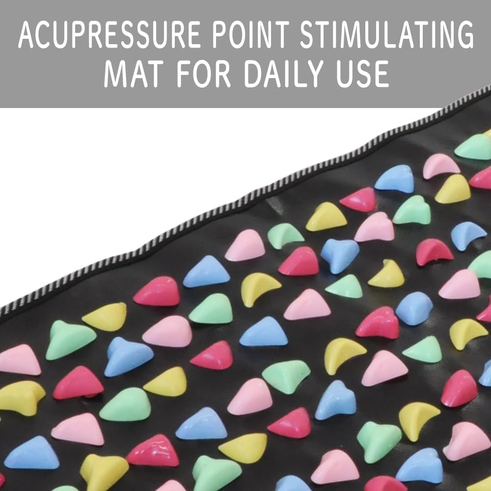 Japard Long Foot Massage Mat, 5.74ft (68.9 x 13.78 Inches), Reflexology Walk Stone Road Acupressure Pad with Chart, Feet Puressure Point Massager for Elderly, Students and Office Workers