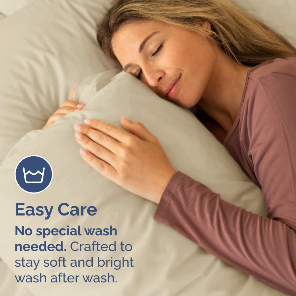 Queen Pillow Cases Set of 10 - Ultra Soft Hotel Quality Pillowcase Covers - Comfy & Wrinkle Free - Shrink, Stain and Fade Resistant - Easy-Care, Machine Washable Pillow Protectors - 10 Pcs Set - Cream