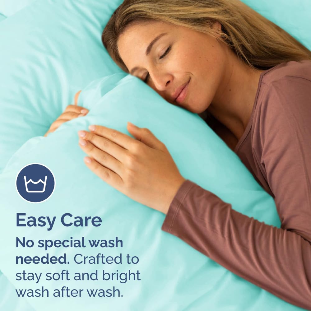 King Pillow Cases Set of 10 - Ultra Soft Hotel Quality Pillowcase Covers - Comfy & Wrinkle Free - Shrink, Stain & Fade Resistant - Easy-Care, Machine Washable Pillow Protectors - 10 Pcs Set - Spa Blue