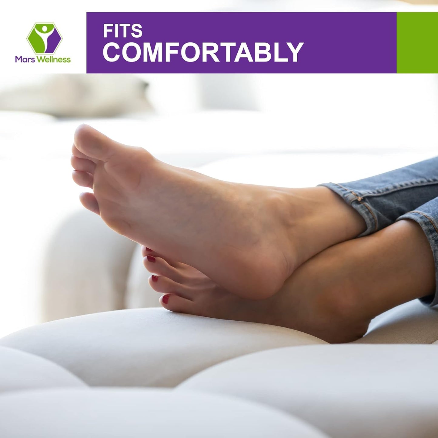 Mars Wellness Full Foam Toe Separators - Toe Spacers for Corn, Blisters Relief - 1/4 Inch - Bulk Pack of 50 Pads