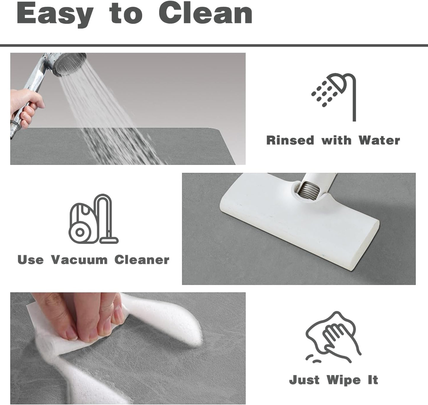 Bath Mat, Bathroom Rugs Non Slip Washable Thin Absorbent Quick Dry Bath Mat Fits Under Door Bathroom Floor Mat Perfect for Bath, Shower, or Sink 36"x60" Light Grey