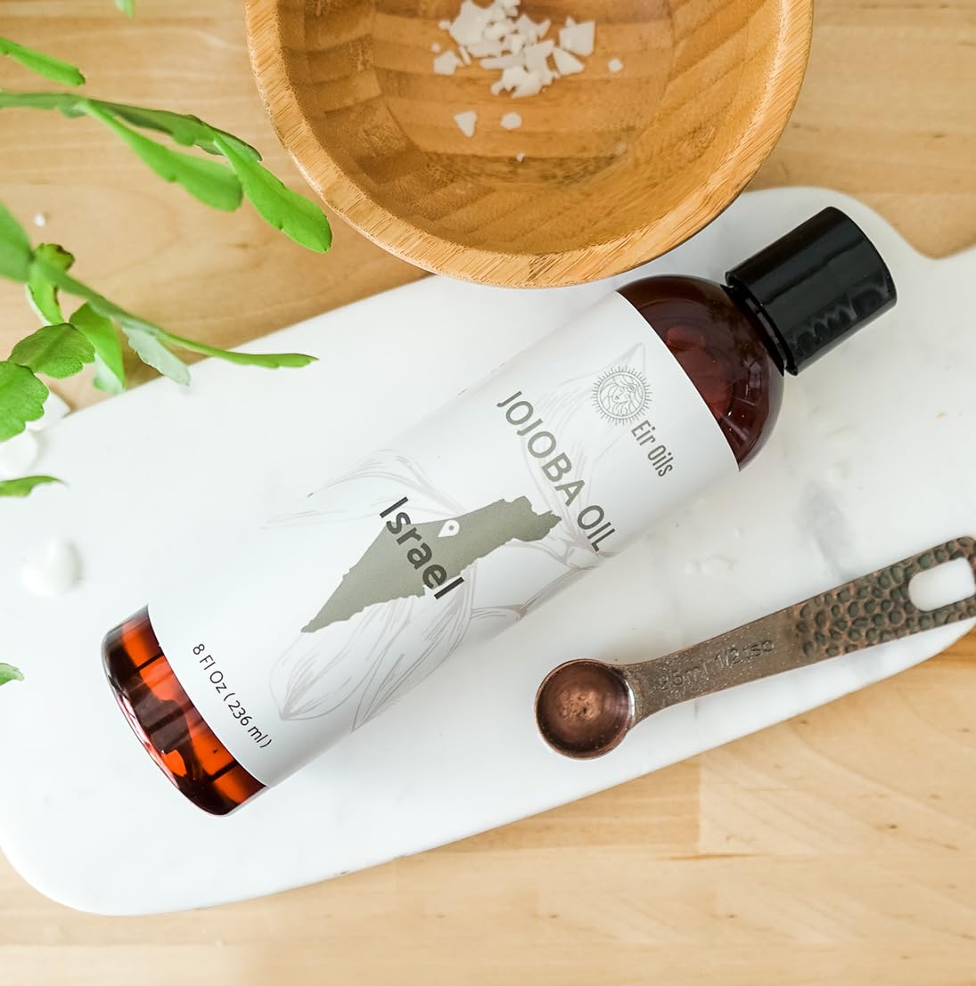 Jojoba Oil - Direct from EIR Oils' Farm in Israel - 100% Pure Carrier Oil for Hair, Face, and Skin - Hand-Picked, Cold-Pressed Carrier Oil (4 Gallons)