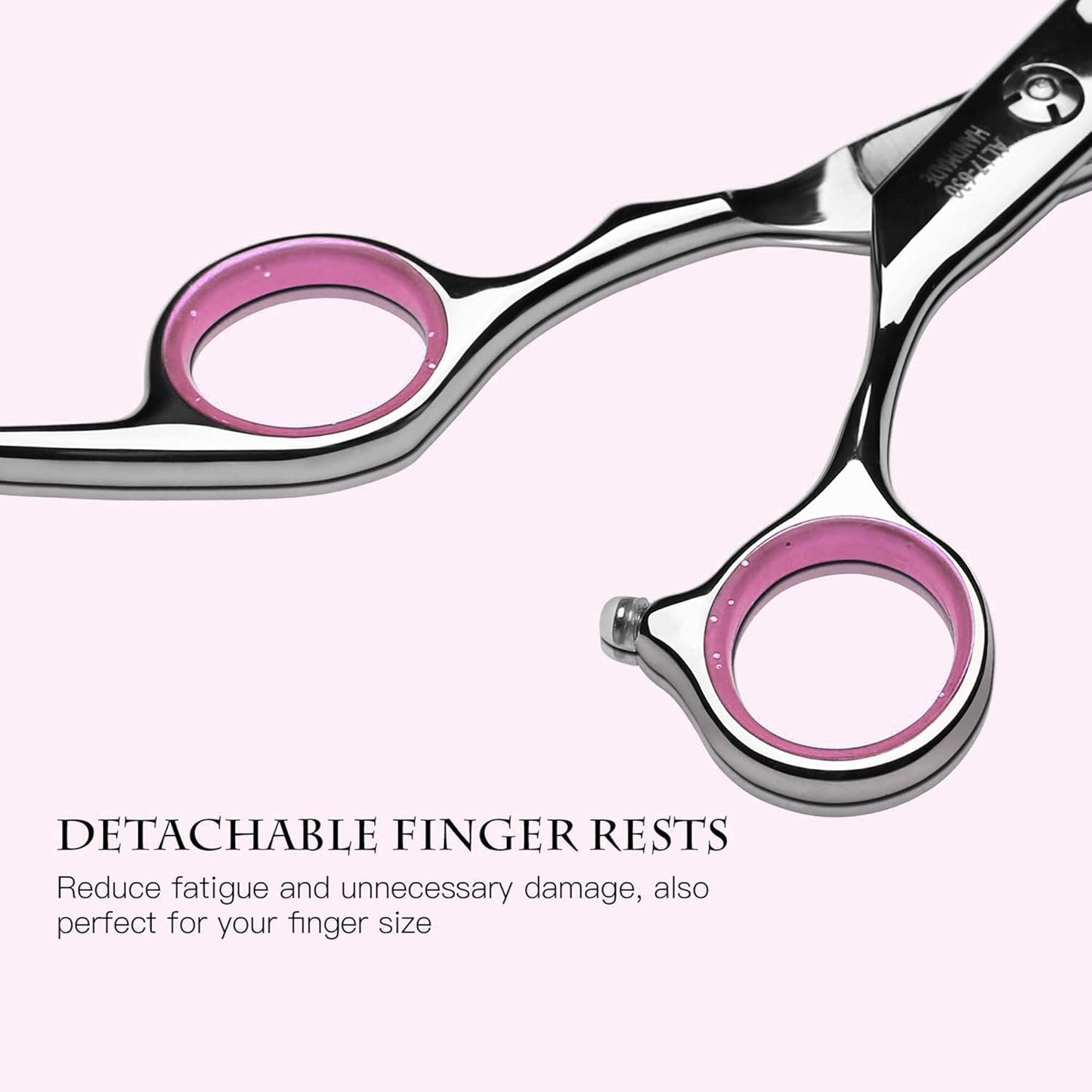 Hair Cutting Scissors Thinning Shears Kit ULG Professional Hairdressing Texturizing Salon Razor Edge Scissor Japanese Stainless Steel 6.5 inch Pink