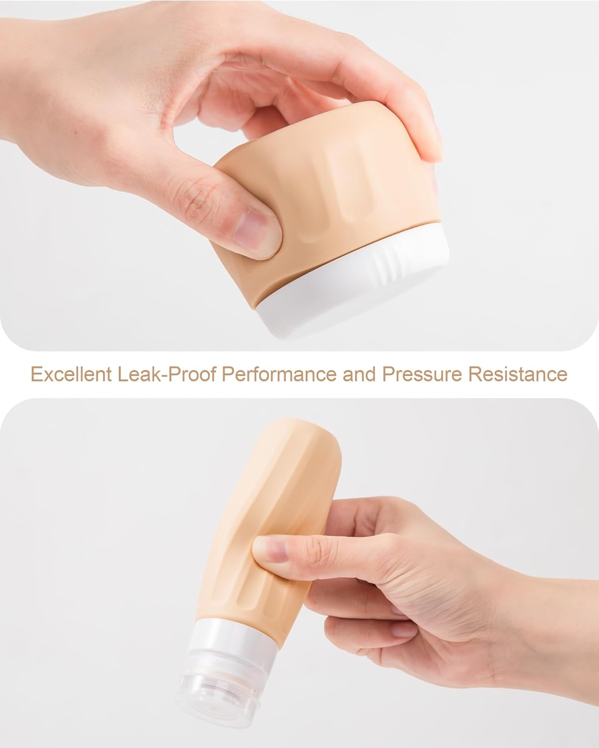 Travel Bottles for Toiletries 8 Pack, Travel Size Toiletries, Tsa Approved Travel Size Containers 3oz, with Travel Essentials Clear Bag, Leak Proof Silicone Squeezable Creams Jars