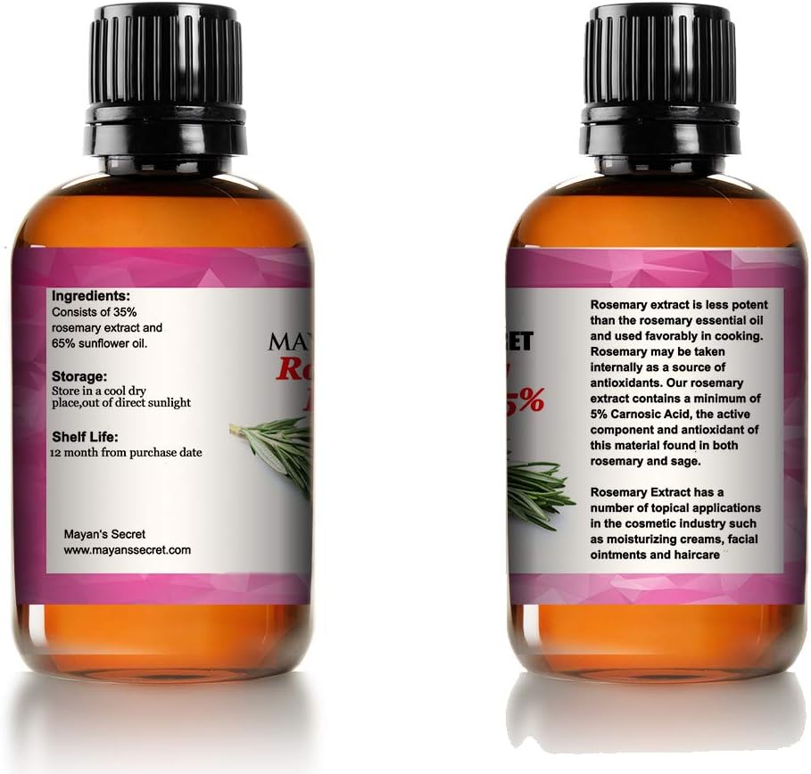 Pure Carrier and Essential Oils for Skin Care, Hair, Body Moisturizer for Face-Anti Aging Skin Care (Rosemary Oil Extract Oil 5%, 4oz)