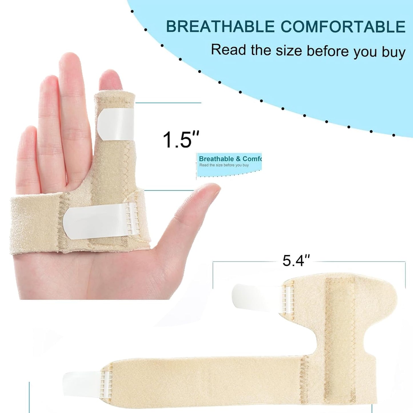 Sumifun Finger Brace, Trigger Finger Splint for Index Middle Ring Pinky Finger Arthritis Pain, Tendon Injury, Broken Mallet Finger Stabilizer Supports for Dislocated Knuckle Immobilizer Wrap,Khaki
