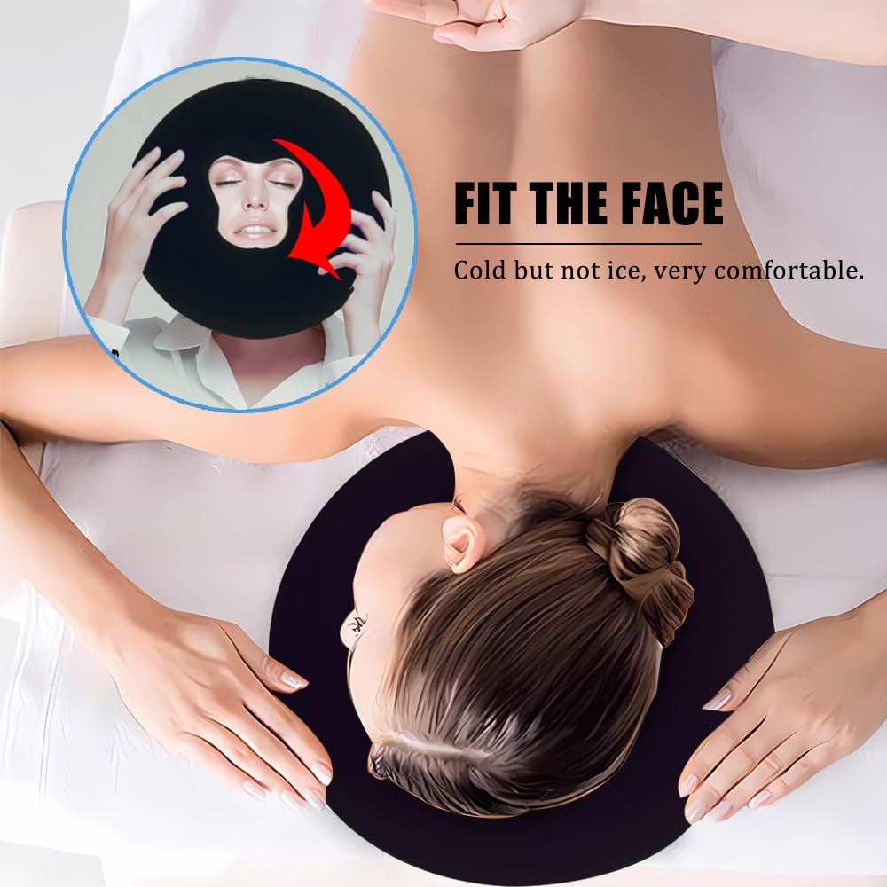 Silicone Face Massage Pillow,SPA Beauty Face Relax Headrest,Salon Skin Care Soft Overlay Travel Head Support,Black