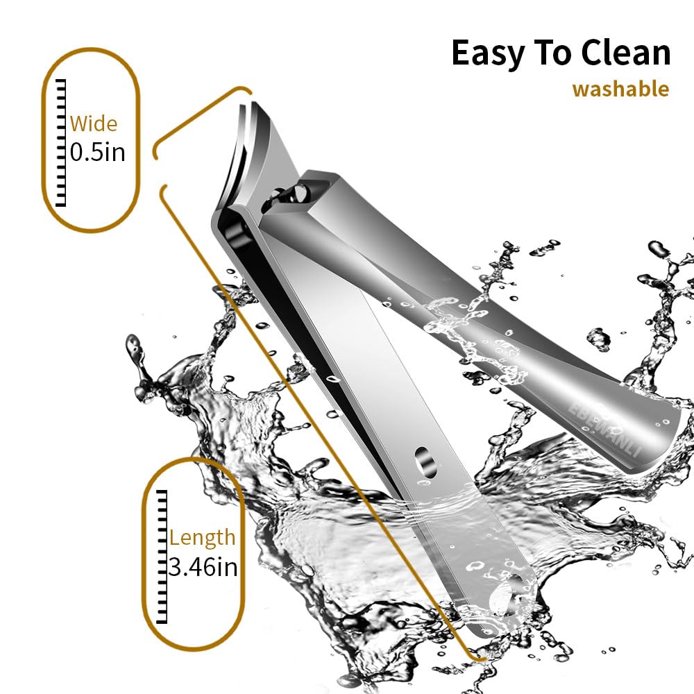 Stainless Steel Nail Clippers, Pointed Slant Blade Ingrown Toenail Tool for Ingrown Toenail Removal, Professional Stainless Steel Toenail Clippers, Angle Nail Clippers for Feet