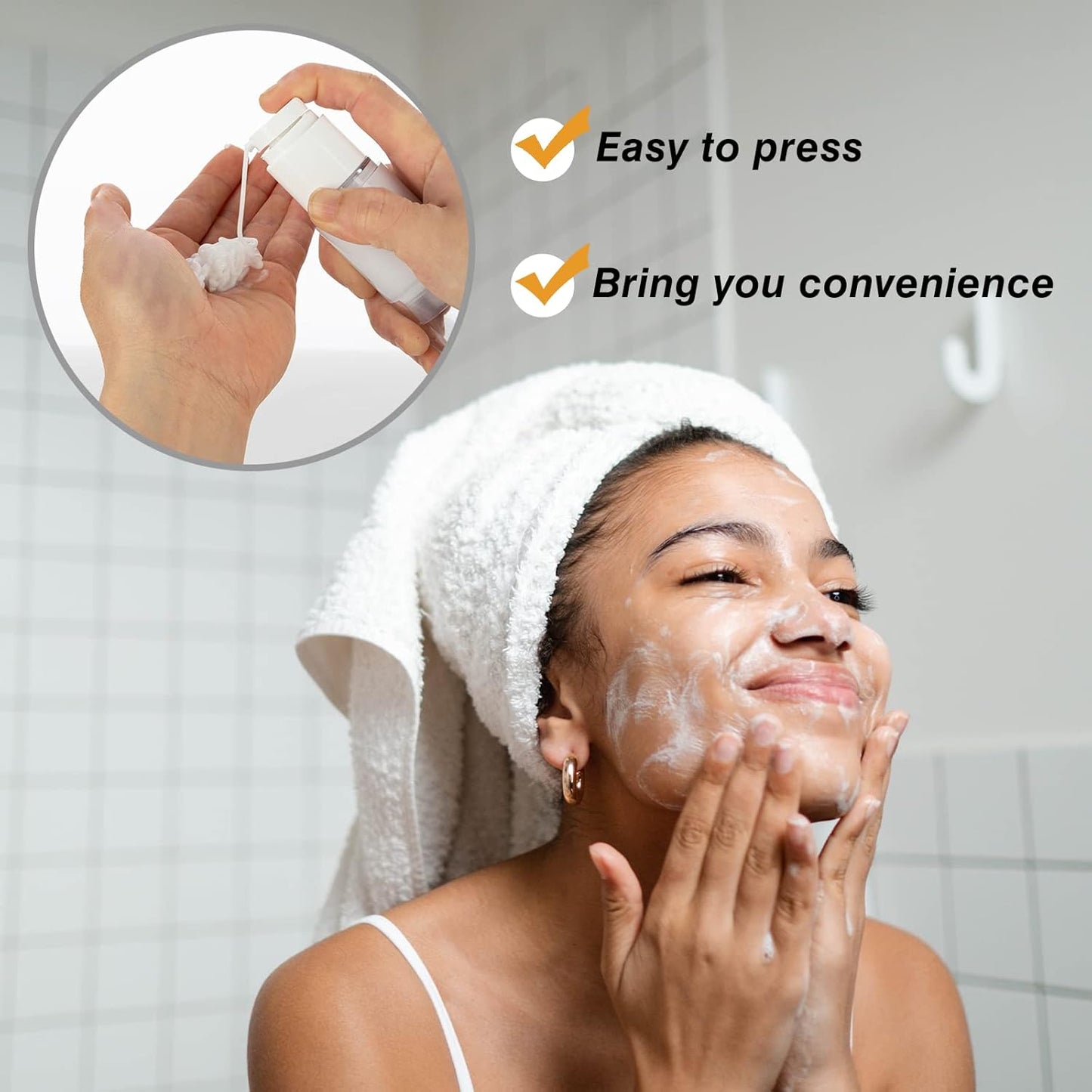 Clear Airless Pump Bottles, Lotion Dispenser Travel with Pump, Vacuum Plastic Travel Size Lotion Bottle for Foundation, Creams, Cosmetic(3 Pack)