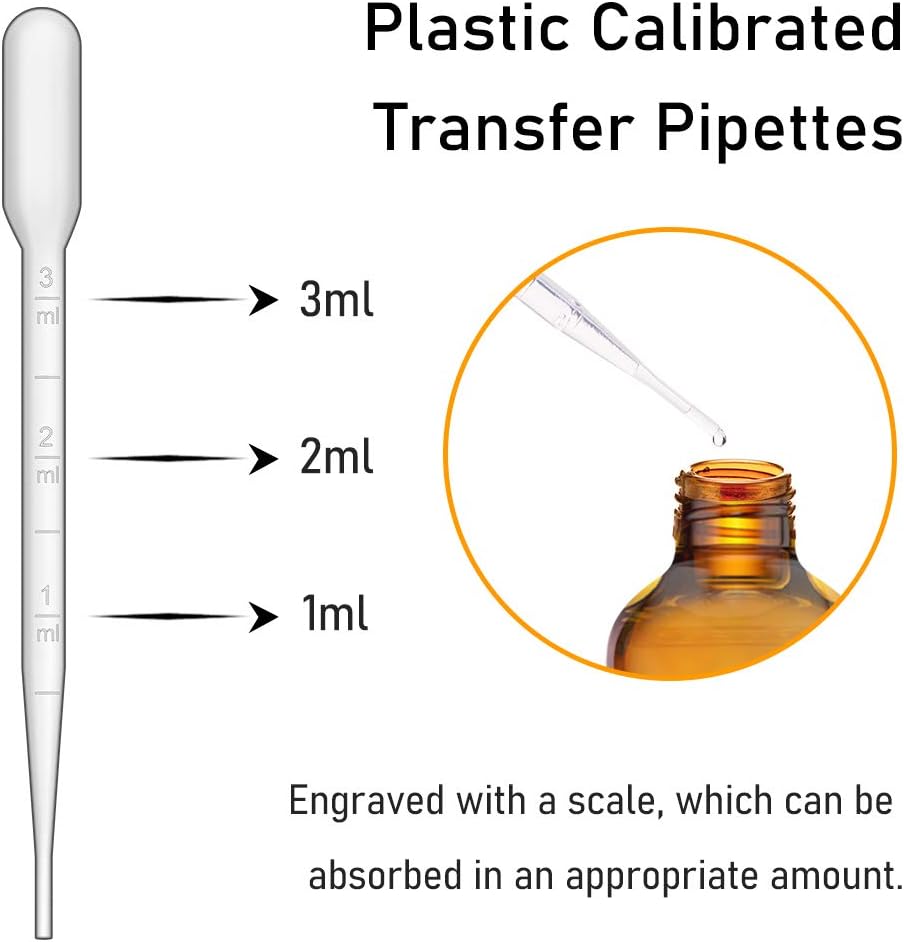 Bumobum 2 oz Dropper Bottle, Amber Glass Eye Dropper Bottles with Golden Top Cap for Essential Oils, 24 pack Tincture Bottle with Labels and Funnel