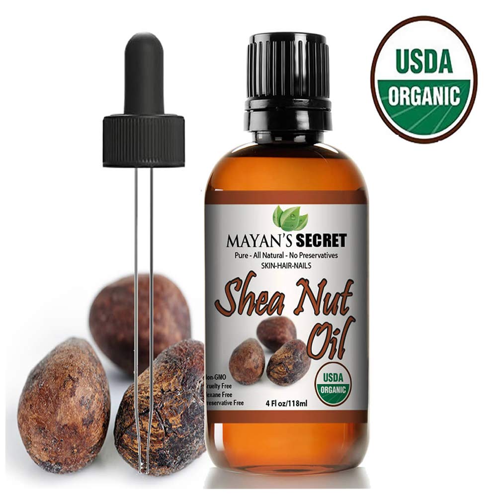 Mayan's Secret Shea Nut Oil USDA Certified Organic Natual Undiluted Cold Pressed for Skin Hair Lips and Nails