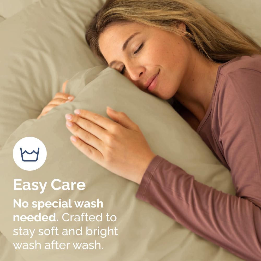 Standard Pillow Cases Set of 8 - Ultra Soft Hotel Quality Pillowcase Covers - Comfy, Cozy & Wrinkle Free - Shrink, Stain and Fade Resistant - Machine Washable Pillow Protectors - 8 Piece Set - Beige