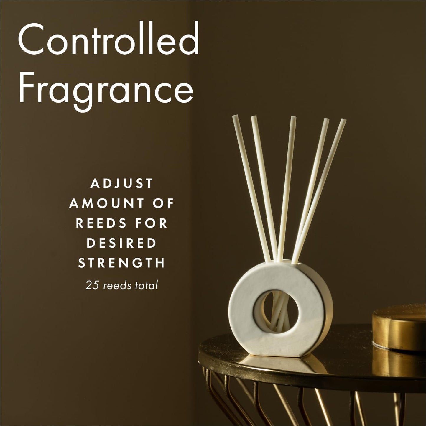 ScentAir Infused Liquidless Reeds | Includes 25 Flameless Reeds and 1 Decorative Vase, White | Essential Oil Aroma Diffuser Sticks | Fresh Spa Scents | Gifting Fragrance | Patchouli Blanc
