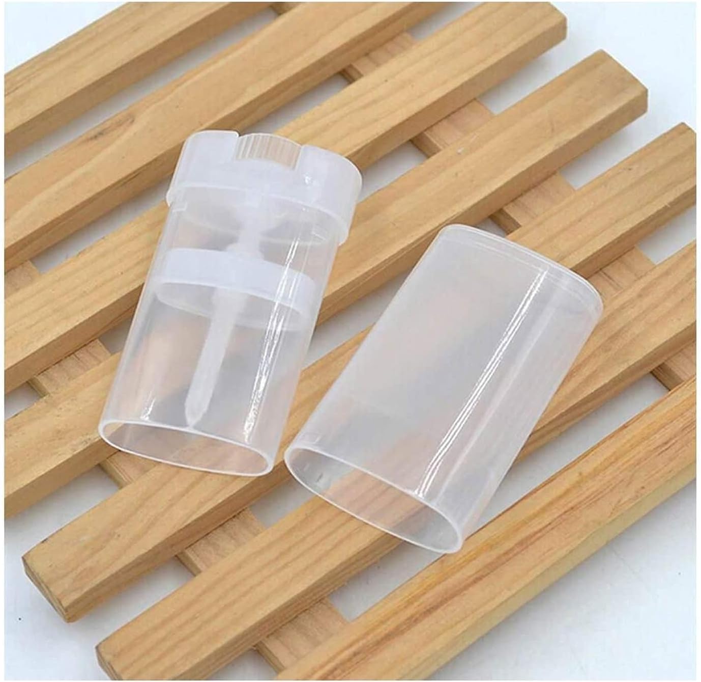 3 Pack Clear Plastic Oval Deodorant Containers - 15ml Twist-Up Lip Balm Tubes for DIY Lipstick, Crayon, Chapstick, and Aromatherapy-BPA Free,Empty Reusable Tubes with Caps for Beauty and Personal Care